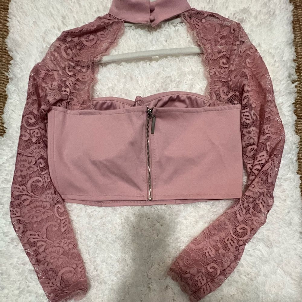 Fashion nova the simple things lace crop top in pink size large - Picture 6 of 10